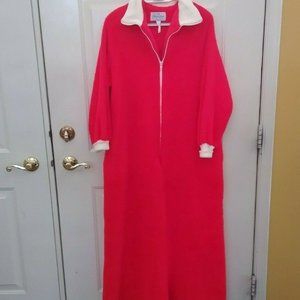 Sears At Home Wear Vintage 70s Housecoat Robe Red